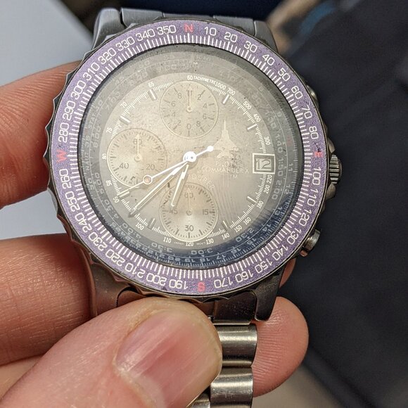 Vintage 90s Chase-Durer Pilot Commander X Chronograph Watch - Picture 7 of 12